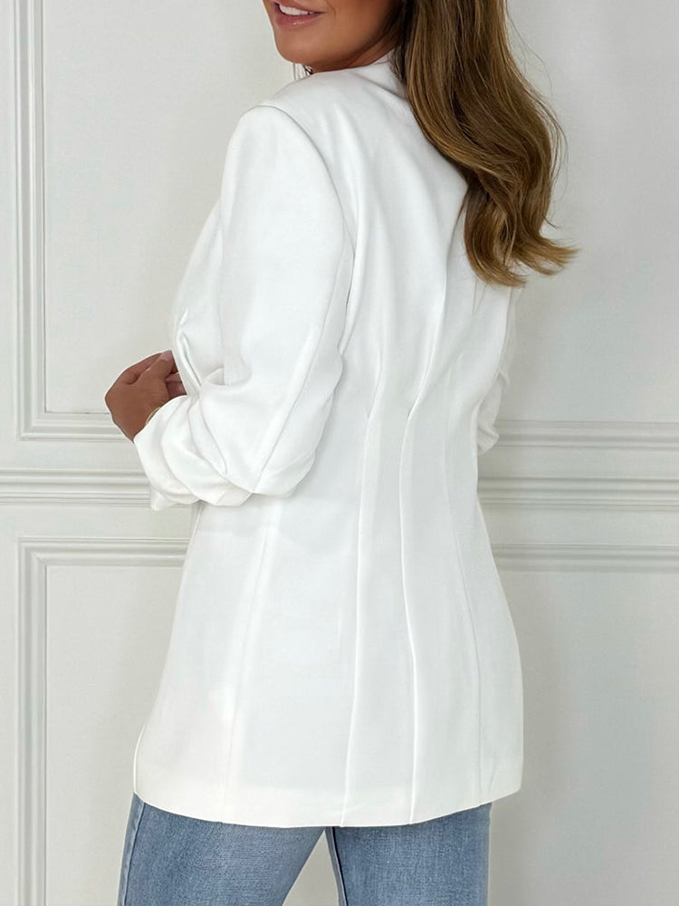 Veste trapèze asymétrique à col en V pour femme