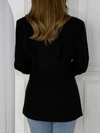 Veste trapèze asymétrique à col en V pour femme
