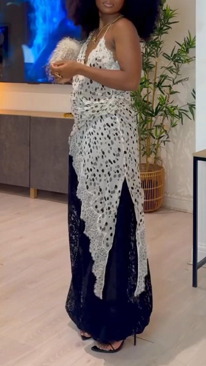 Ensemble Décontracté Femme : Haut Long Irrégulier à Fines Bretelles + Pantalon