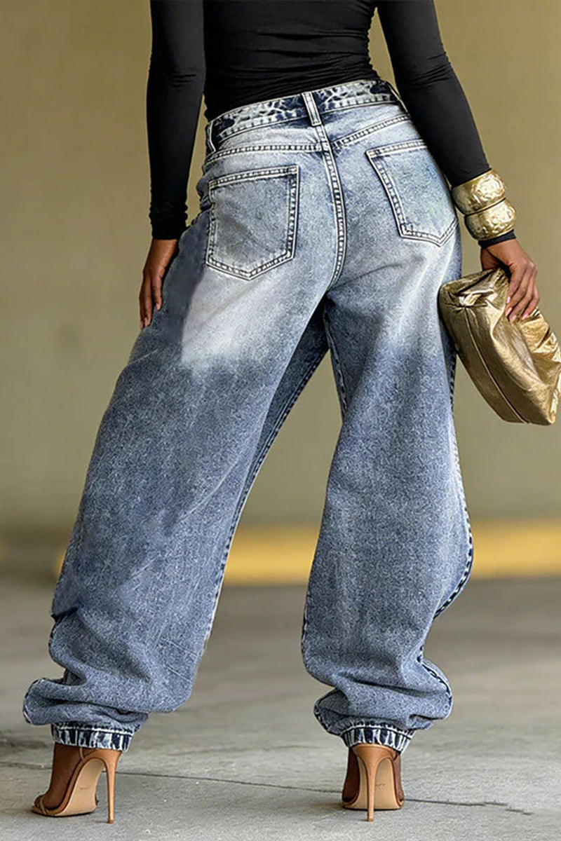 Jean asymétrique décontracté très tendance pour femme