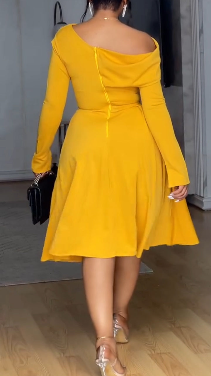 Robe décontractée élégante à col rond pour femme