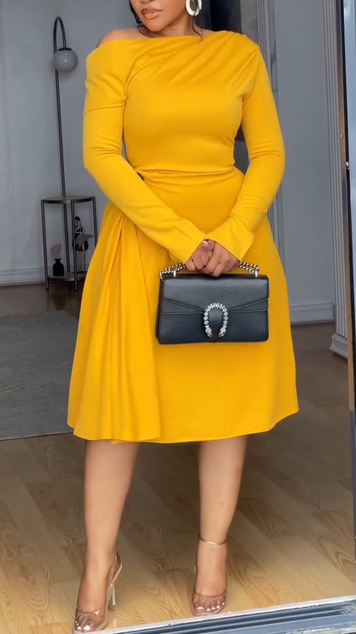 Robe décontractée élégante à col rond pour femme