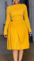 Robe décontractée élégante à col rond pour femme