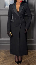 Robe Longue Élégante pour Femme avec Col Revers