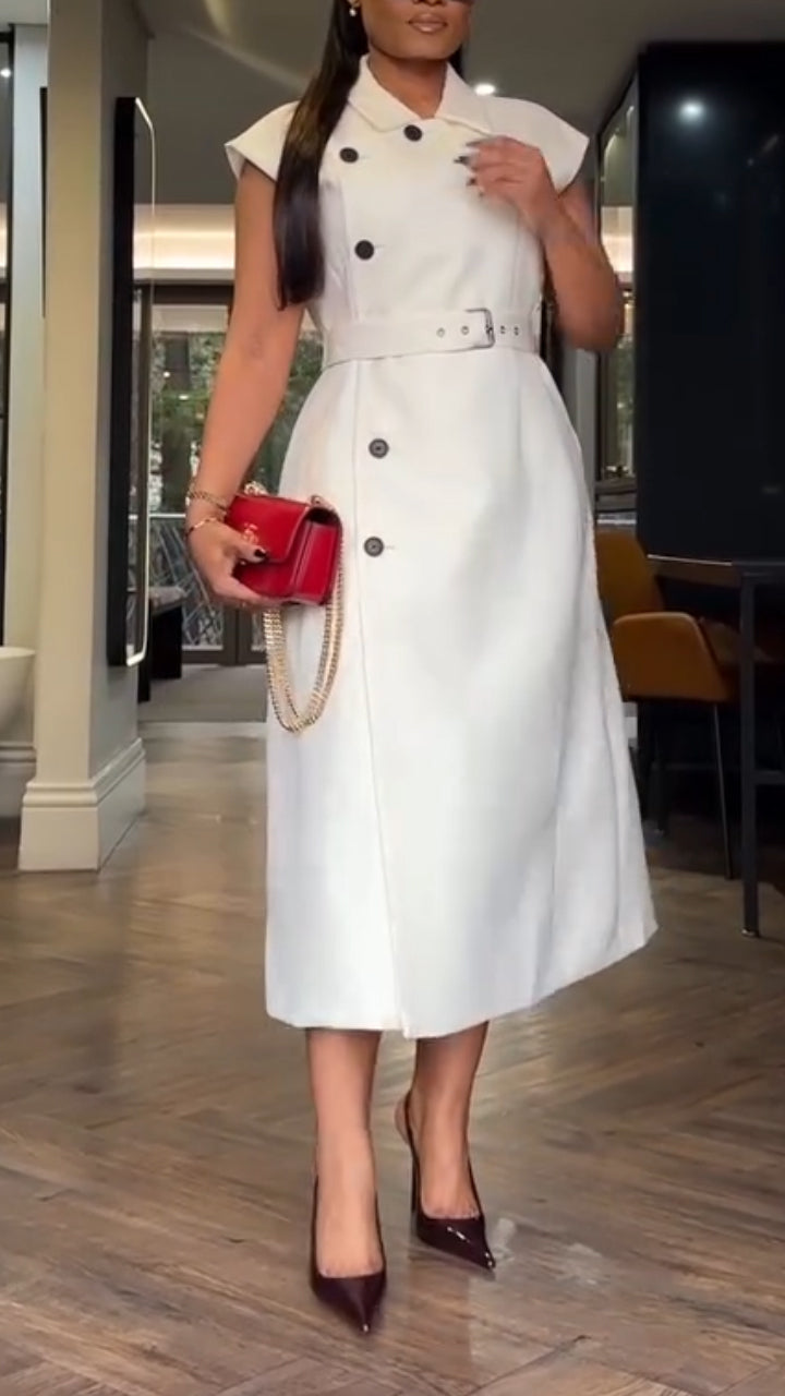 Robe Élégante à Boucle de Col pour Femme