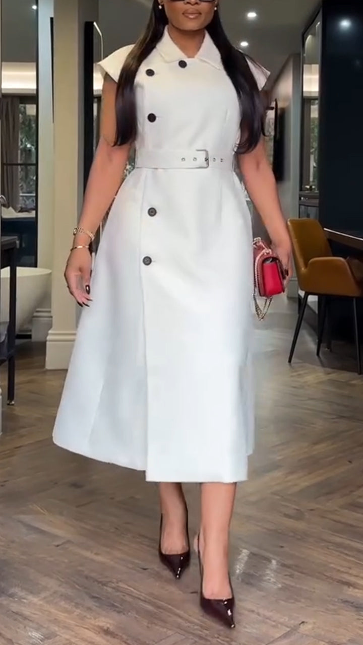 Robe Élégante à Boucle de Col pour Femme