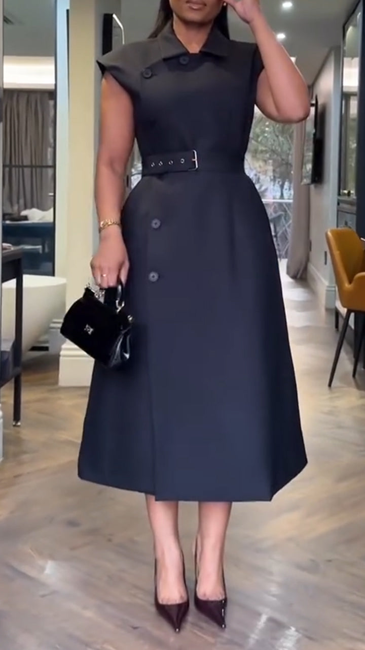 Robe Élégante à Boucle de Col pour Femme