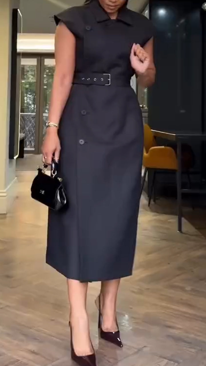 Robe Élégante à Boucle de Col pour Femme