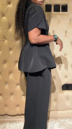 Ensemble décontracté pour femme : Haut col V et pantalon, avec du tempérament