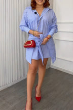 Robe Chemise Femme Double Superposition Coupe Urbaine