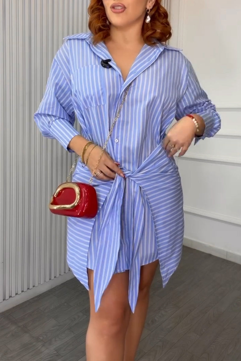 Robe Chemise Femme Double Superposition Coupe Urbaine