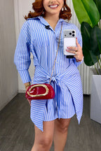 Robe Chemise Femme Double Superposition Coupe Urbaine