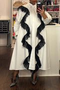 Robe chemise ample best-seller pour femme avec ourlet volanté