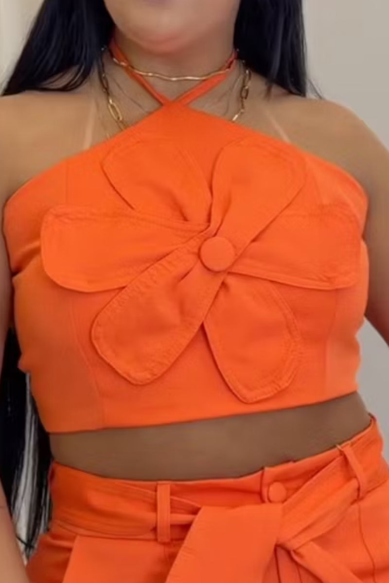 Haut floral de vacances ou short ample à cordon de serrage pour femme