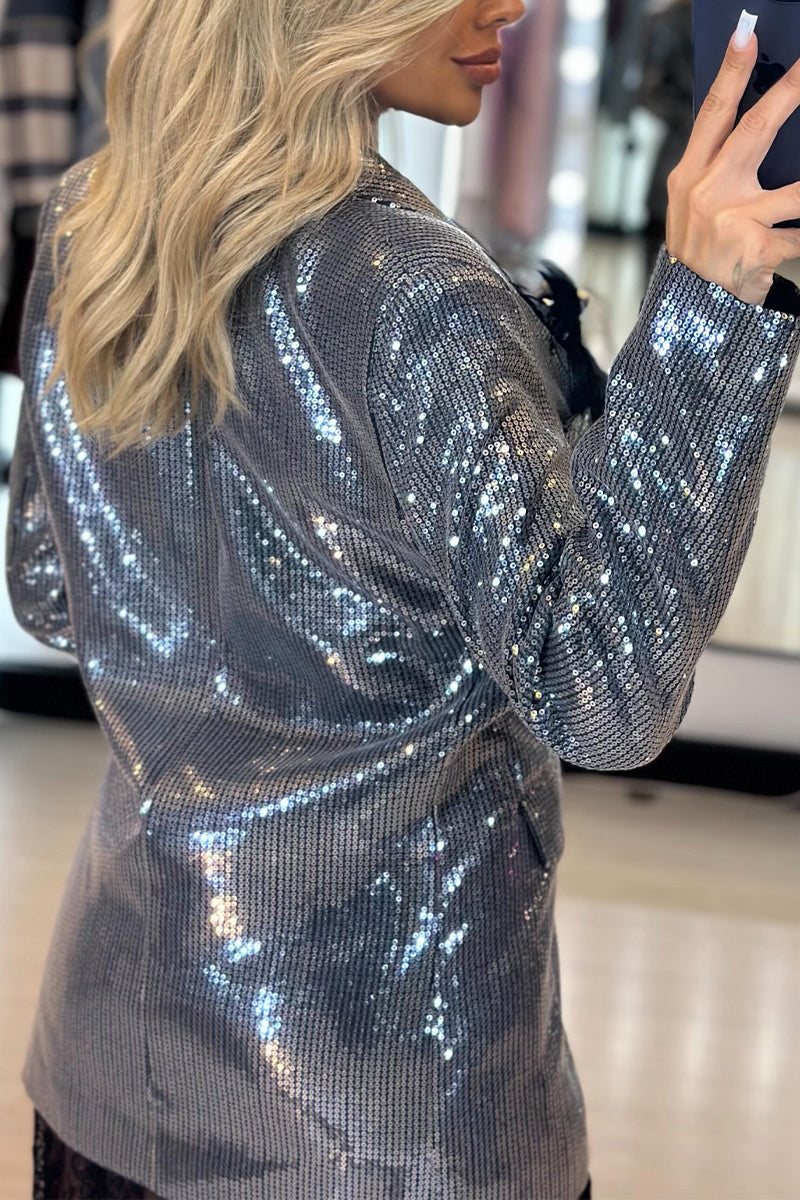 Veste Habillée Femme à Col Décontracté à Paillettes