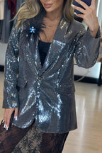 Veste Habillée Femme à Col Décontracté à Paillettes