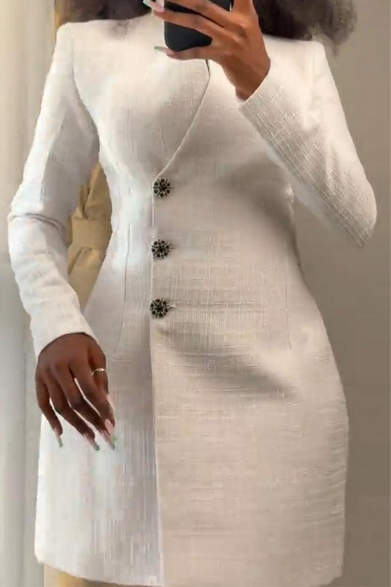 Robes courtes formelles élégantes à col rond avec taille cintrée pour femmes