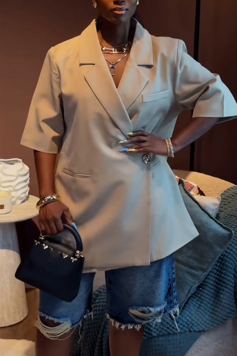 Veste tailleur femme à col pour trajets professionnels
