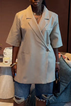 Veste tailleur femme à col pour trajets professionnels