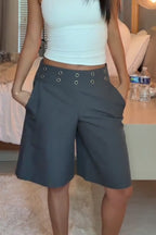 Short ample décontracté pour femme avec découpe à la taille