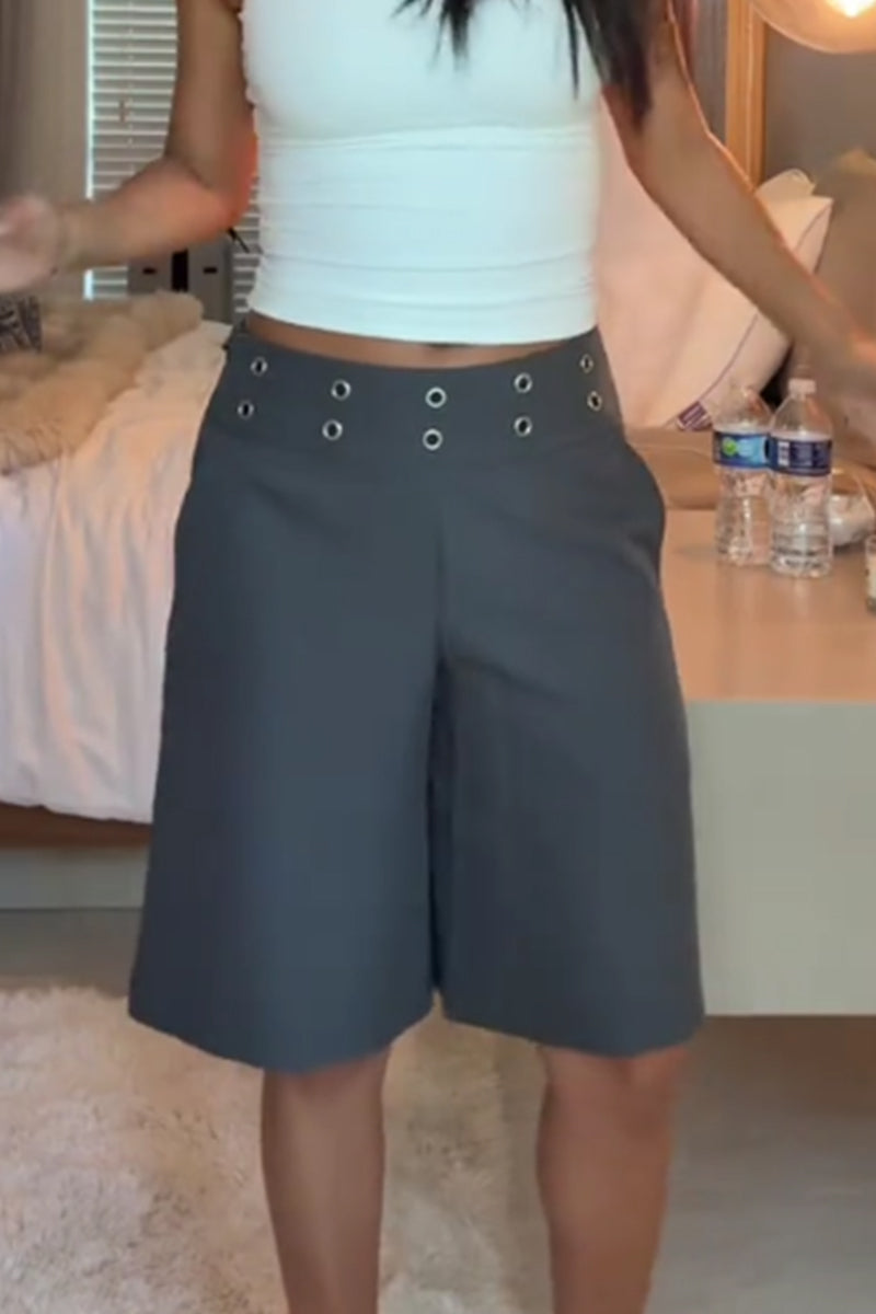 Short ample décontracté pour femme avec découpe à la taille