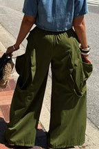 Pantalon ample large à poches, style urbain, pour femmes