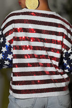 T-shirt ample et décontracté à paillettes pour femme