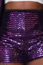 Costume d'affaires à manches longues à sequins pour femme ou short ample