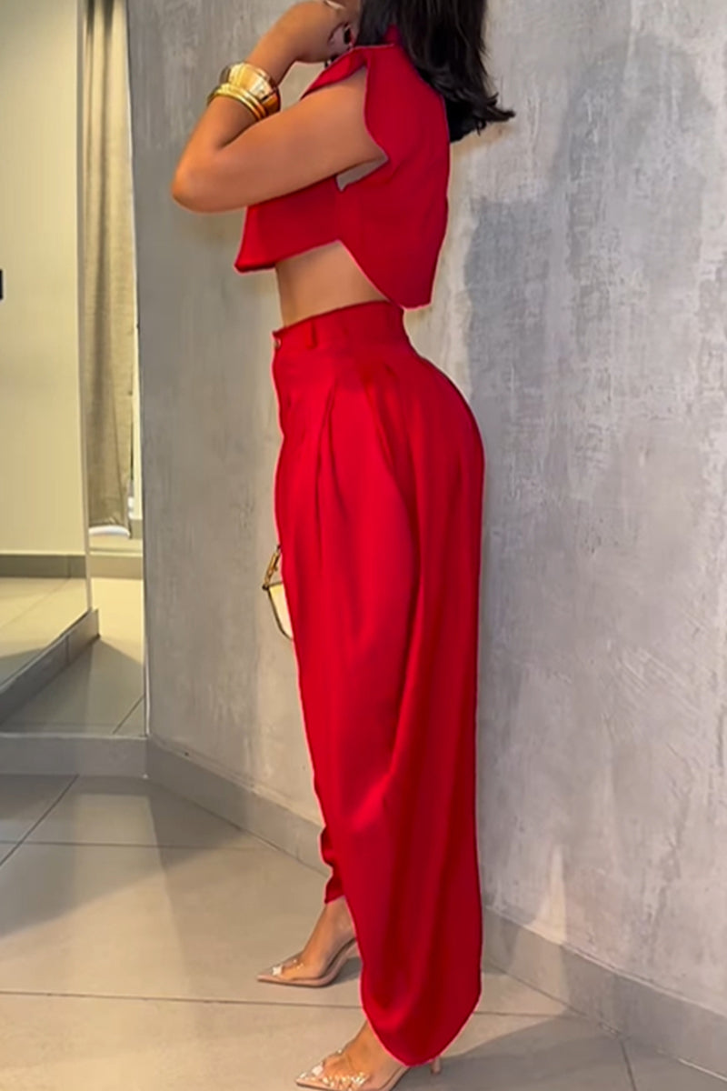 Short ample pour femme avec haut de vacances à taille ajustée ou pantalon large effilé