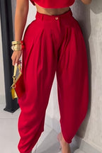 Short ample pour femme avec haut de vacances à taille ajustée ou pantalon large effilé