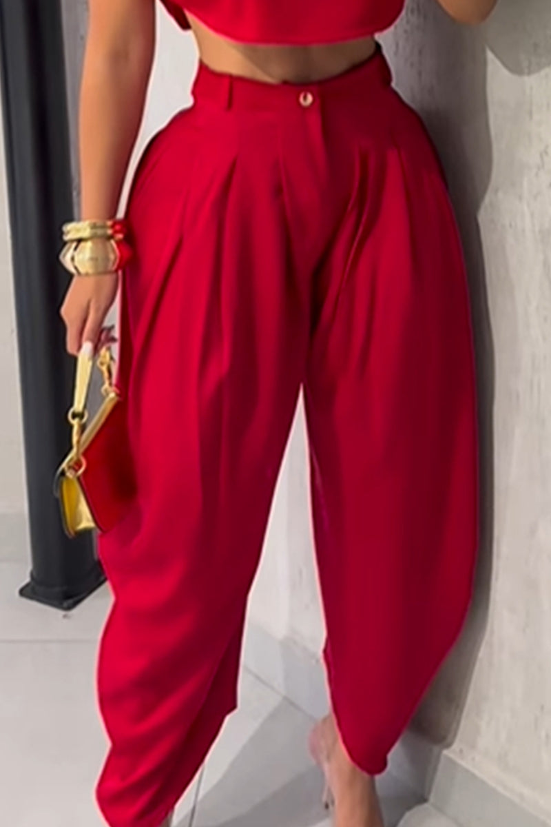 Short ample pour femme avec haut de vacances à taille ajustée ou pantalon large effilé