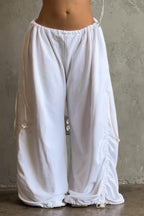 Pantalon décontracté ample pour femme avec cordon de serrage à la taille et à l'ourlet
