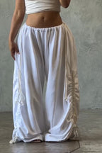 Pantalon décontracté ample pour femme avec cordon de serrage à la taille et à l'ourlet