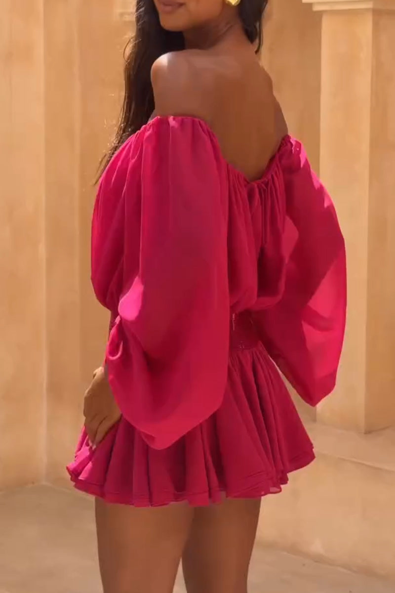 Robes courtes décontractées pour femmes à épaules dénudées et patchwork, style vacances