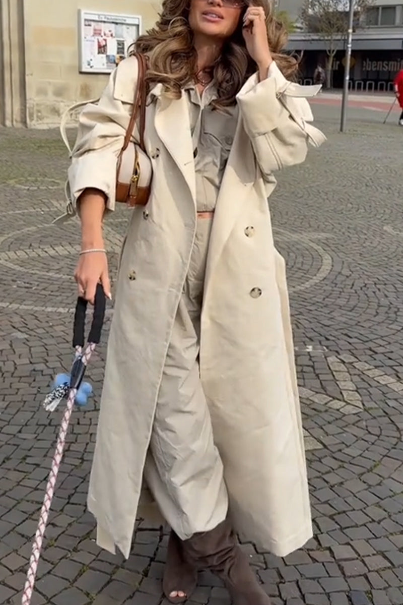 Trench-coat décontracté à col pour femme