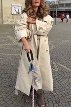 Trench-coat décontracté à col pour femme