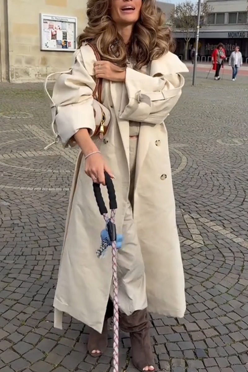 Trench-coat décontracté à col pour femme