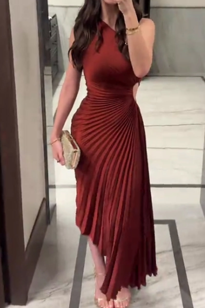 Robe de soirée moulante froncée à épaules dénudées pour femme