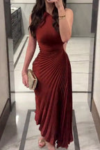 Robe de soirée moulante froncée à épaules dénudées pour femme