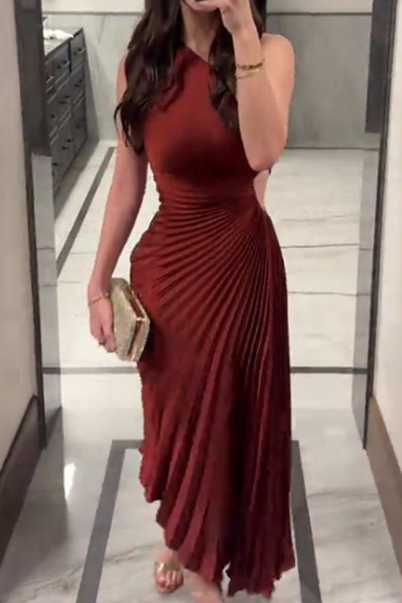 Robe de soirée moulante froncée à épaules dénudées pour femme