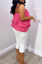 Gilet décontracté superposé avec ourlet ballon pour femme