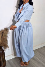 Ensemble trois pièces gilet, chemise et pantalon de jogging rayés décontracté pour femme