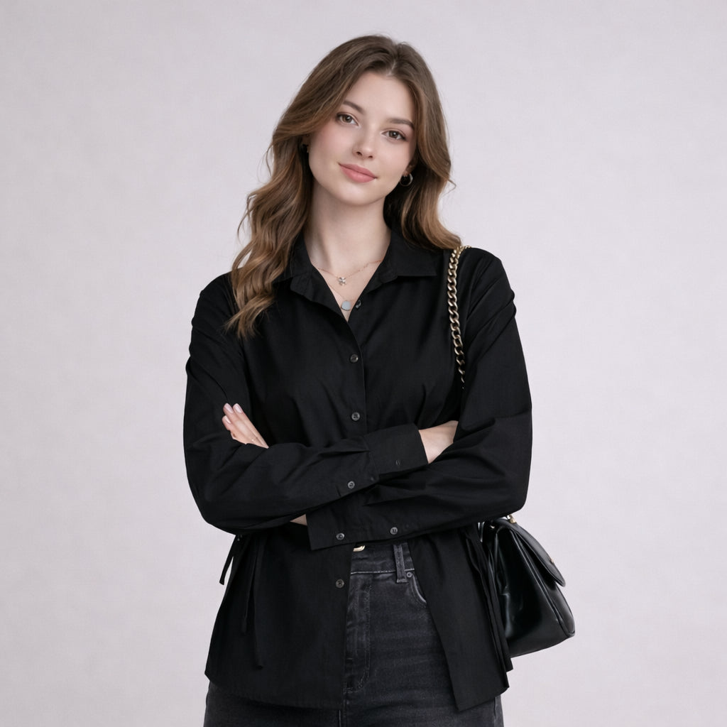 [2026.SOUL] Camicia Con Lacci Regolabili Laterali