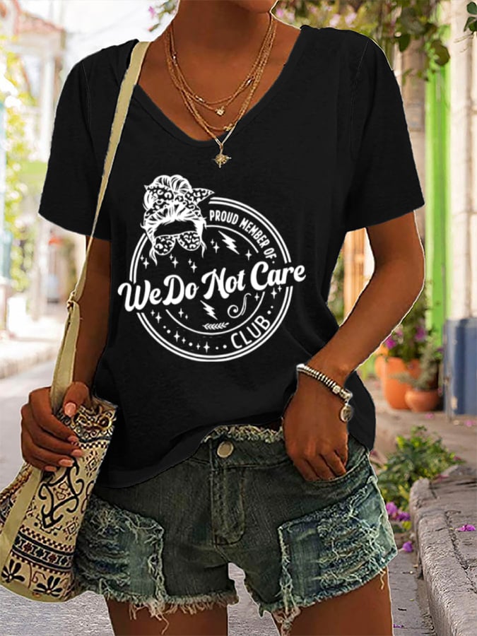 T-Shirt da donna con scollo a V, stampa divertente "Proud Member Of Club Menopause Perimenopause" in stile retrò