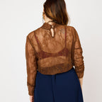 [2026.COUTURE] Maglia in Pizzo Angelo, Trasparente A Maniche Lunghe