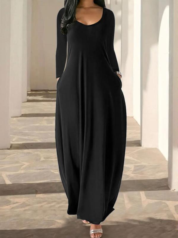 Chemise de nuit longue pour femme, imprimé léopard café, vêtements de nuit décontractés à manches longues et col rond avec poches, vêtement d'intérieur doux et confortable pour toutes les saisons
