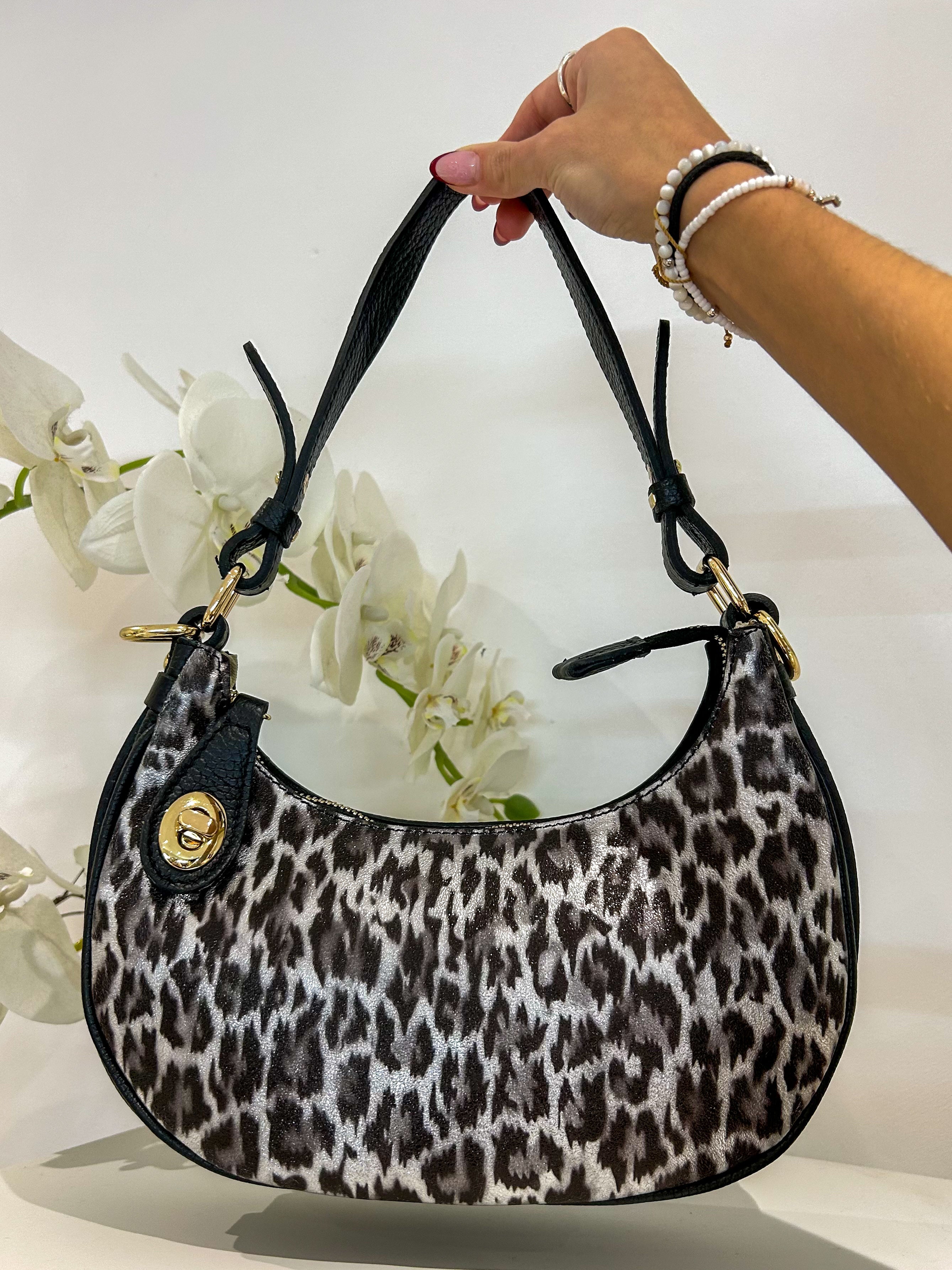 Sac bandoulière en cuir véritable avec détails dorés (5 couleurs)
