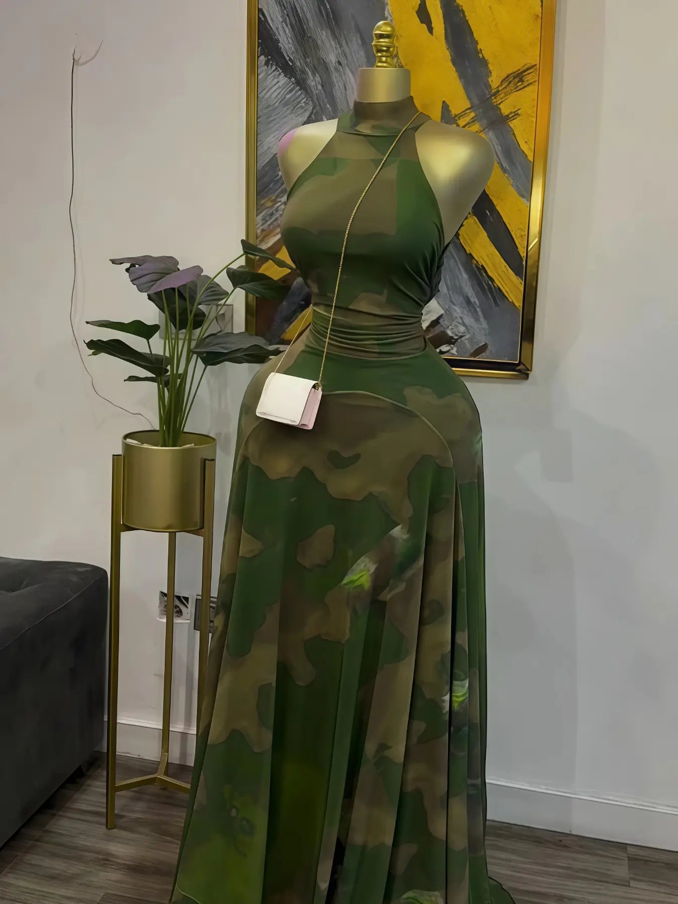 Women's O-Neck Sleeveless A-line Maxi Dress