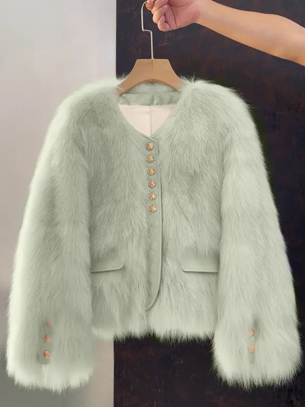 Manteau en fausse fourrure de renard pour femme, section courte, nouvelle collection automne hiver, version coréenne, pour les trajets quotidiens, en vraie fourrure patchwork, vêtement d'extérieur.