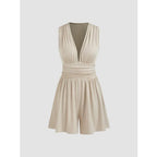 Combinaison bustier à col en V pour femme, printemps/été